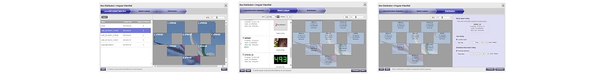 Example screen of The irregular format distribution in SuperSign media editor