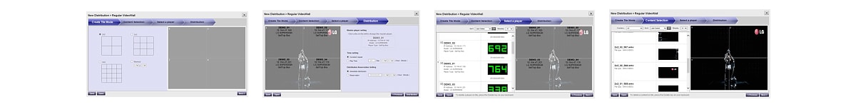 Examples screen of regular format distribution in SuperSign media editor
