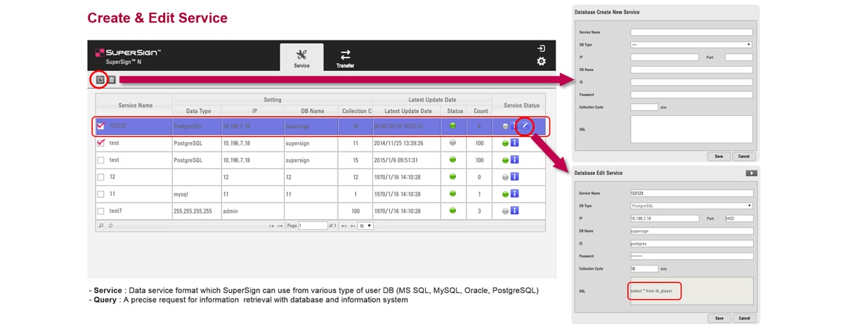 The capture image of service registration