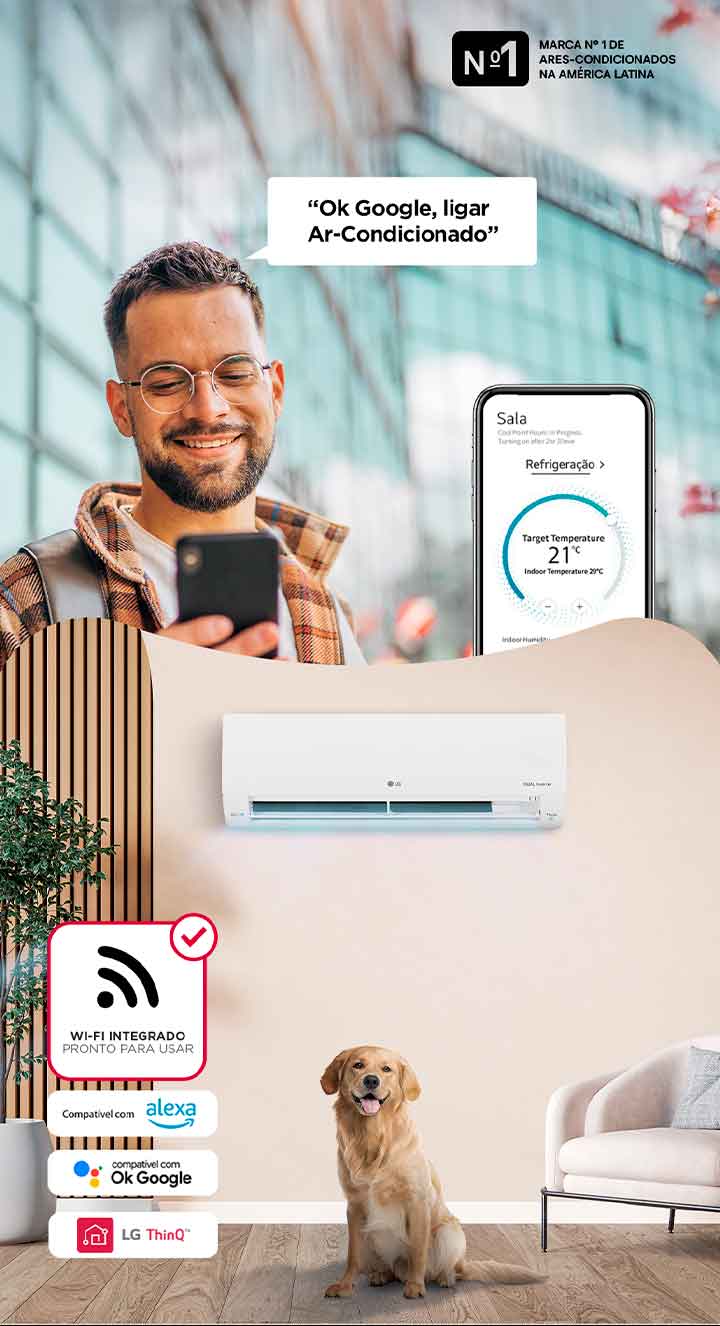 Infográfico animado mostrando a proteção contra picos de energia de até 450V, proteção contra maresia com anticorrosivo GoldFin e gabinete de metal