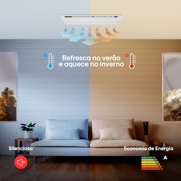 Refresca no verão e aquece no inverno