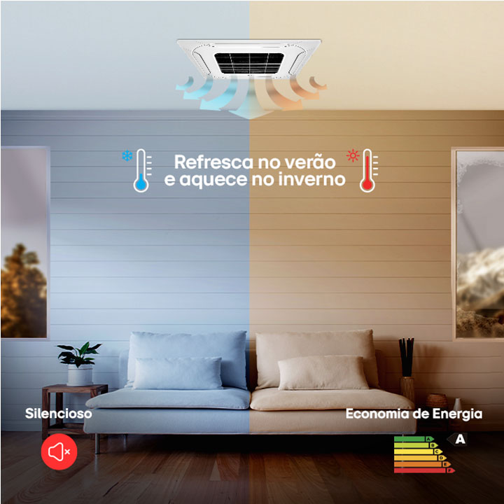 Refresca no verão e aquece no inverno