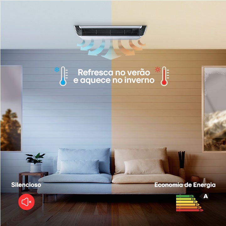Refresca no verão e aquece no inverno