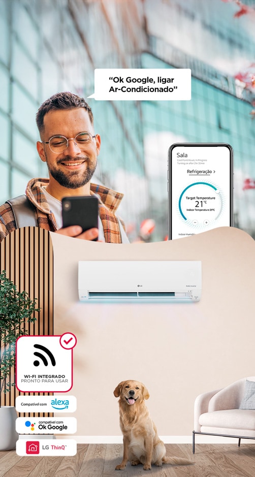Infográfico animado mostrando a proteção contra picos de energia de até 450V, proteção contra maresia com anticorrosivo GoldFin e gabinete de metal