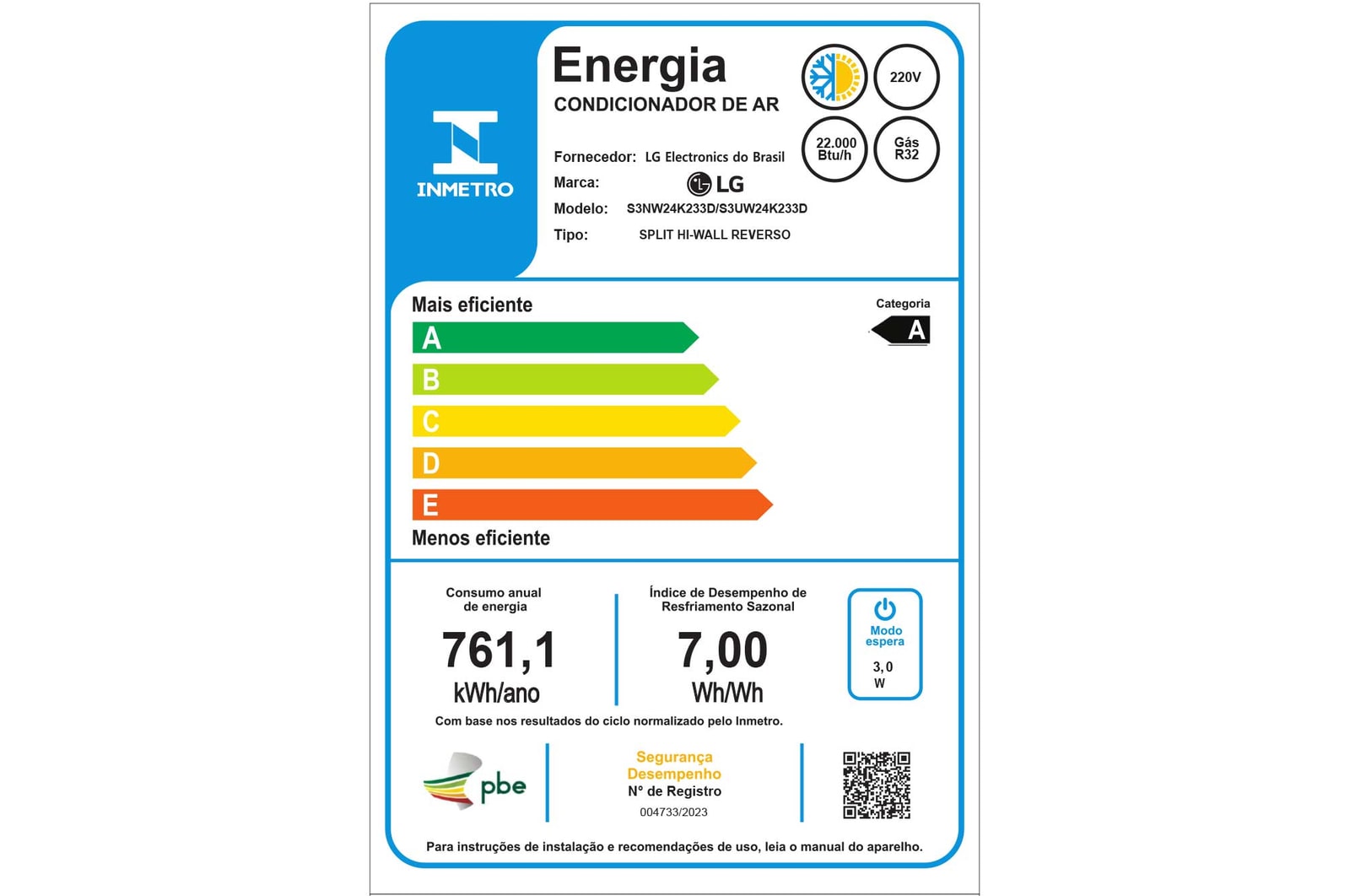 LG Ar-Condicionado LG Dual Inverter AI Voice 24.000 BTU Quente/Frio 220V, S3-W24K233D