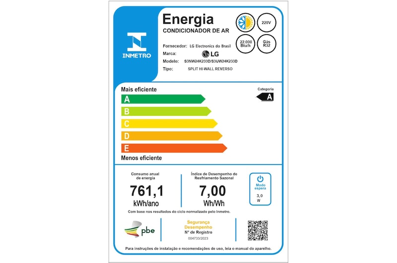 LG Ar-Condicionado LG Dual Inverter AI Voice 24.000 BTU Quente/Frio 220V, S3-W24K233D