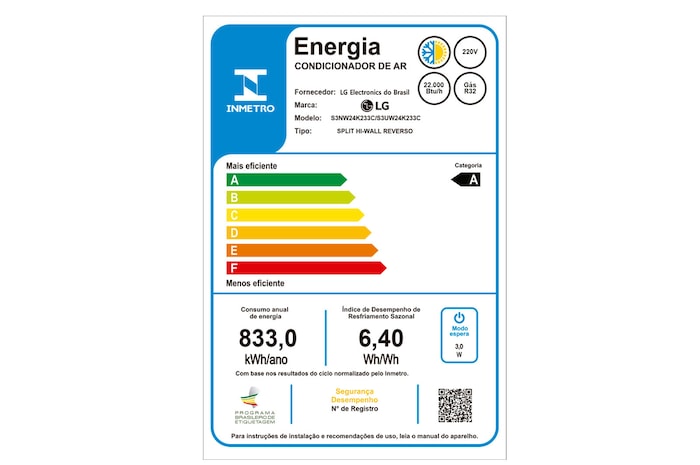 LG Ar-Condicionado LG AI Dual Inverter Voice 24.000 BTU Quente/Frio 220V, S3-W24K233C