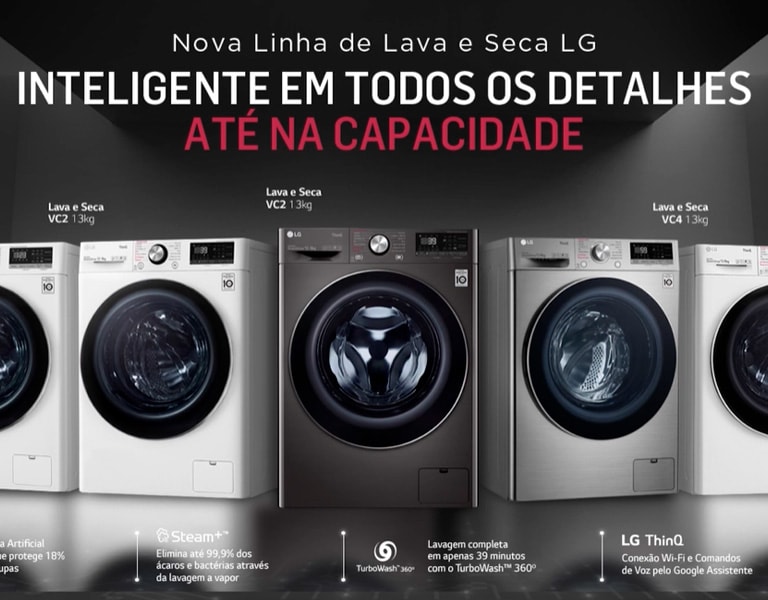 LG Lava e Seca Smart 13kg : Inteligente até na capacidade.