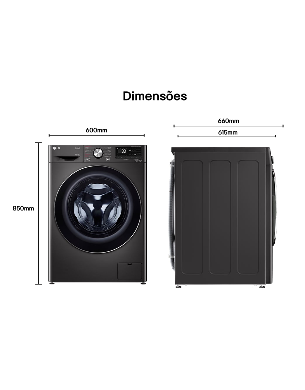 Lava e Seca LG 12kg Titanium com AI DD e Steam | LG Brasil