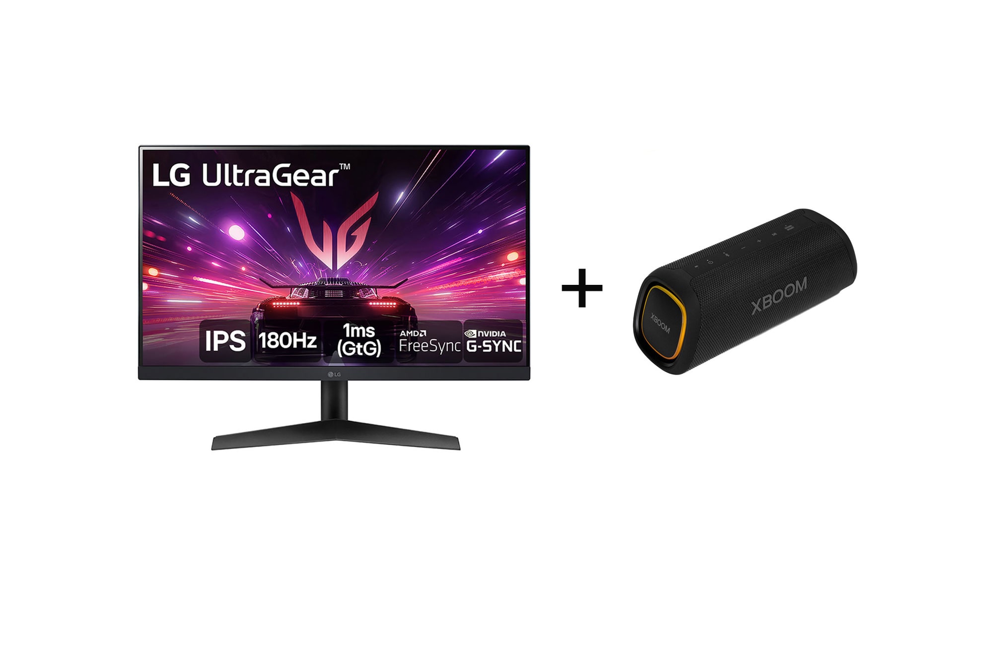 Monitor Gamer LG UltraGear 24” IPS, 180Hz + LG XBOOM XG7S Caixa de