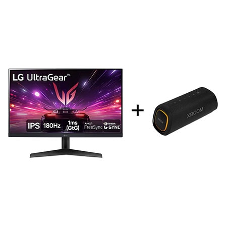 Monitor Gamer LG UltraGear 24” IPS, 180Hz + LG XBOOM XG7S Caixa de