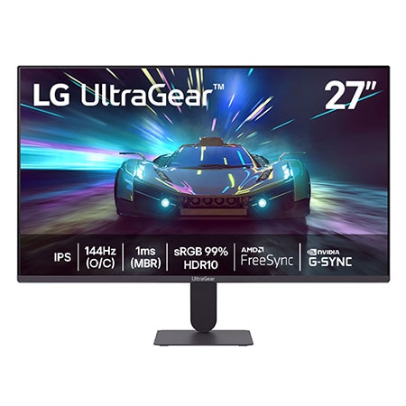 Monitor LG UltraGear™ G4, 27G411A-B, 144Hz (O/C), Tela IPS FHD 27", 1ms (MBR), NVIDIA G-SYNC, AMD FreeSync, HDR10, sRGB 99% - 27G411A-B