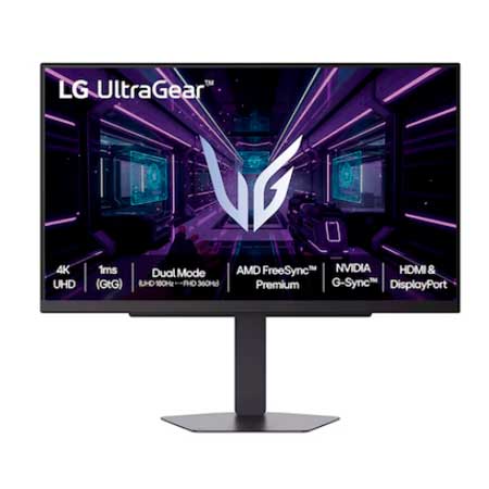 LG Monitor UltraGear™ , Tela IPS 4K FHD 27", 1ms (GtG), Dual-Mode (180Hz ↔ 360Hz), NVIDIA G-SYNC, AMD FreeSync, DisplayHDR™ 400, DCI-P3 95% - 27G810A-