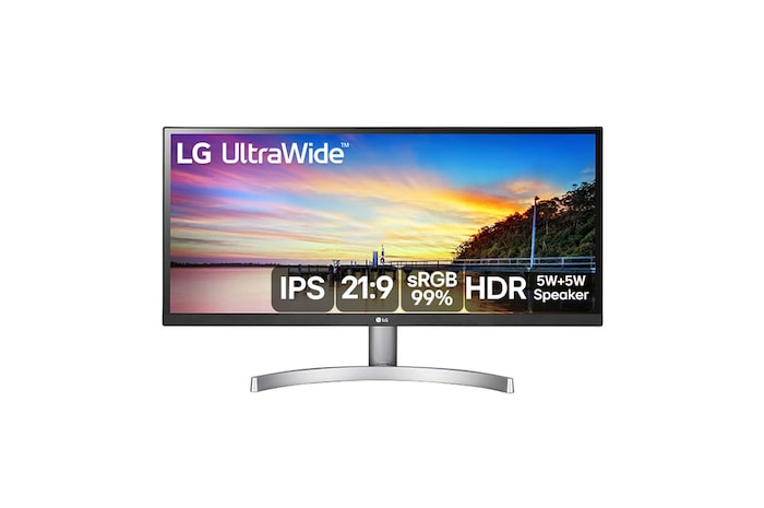 LG Monitor LG UltraWide™ LG 29'' IPS Full HD 2560x1080 75Hz 5ms (GtG) HDMI HDR10 AMD FreeSync 29WK600-W, 29WK600-W