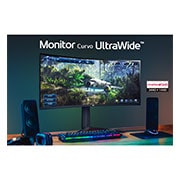 LG Monitor Gamer LG UltraGear Curvo 34” WQHD UltraWide 3440x1440 160Hz 1ms (MBR) HDR10 AMD FreeSync HDMI 34GP63A-B, 34GP63A-B