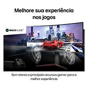 LG Monitor Gamer LG UltraGear Curvo 34” WQHD UltraWide 3440x1440 160Hz 1ms (MBR) HDR10 AMD FreeSync HDMI 34GP63A-B, 34GP63A-B