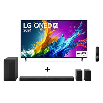 Front view of TV and soundbar