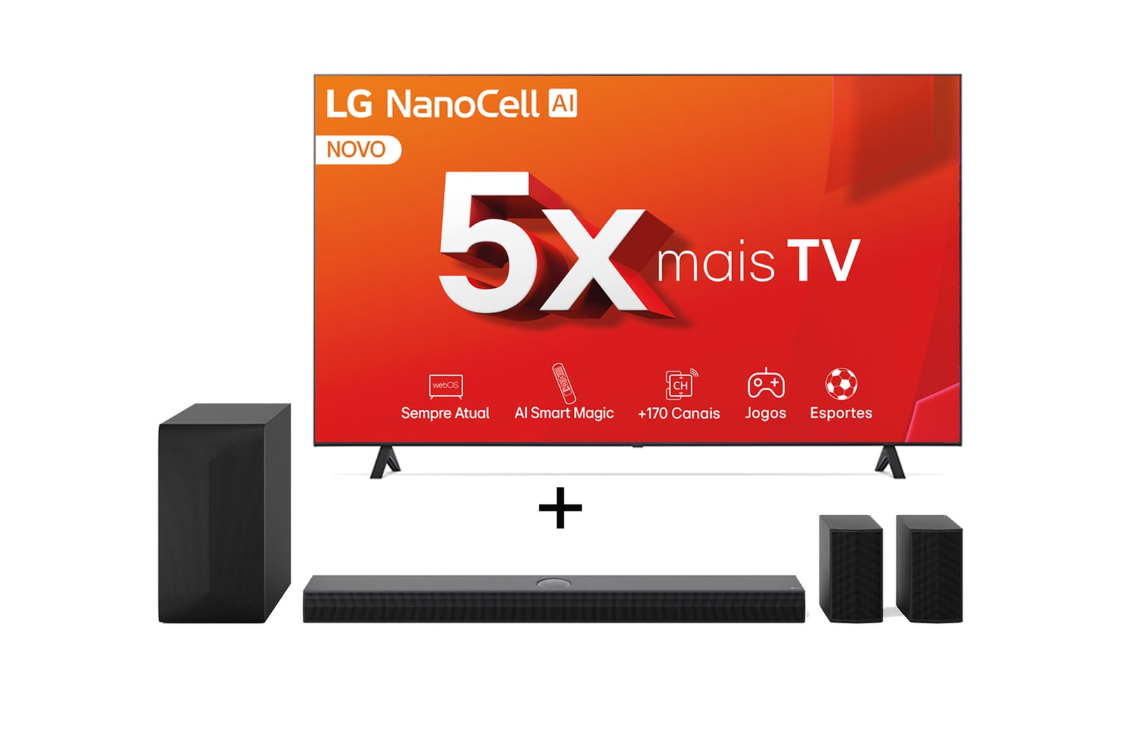 Front view of  TV and soundar