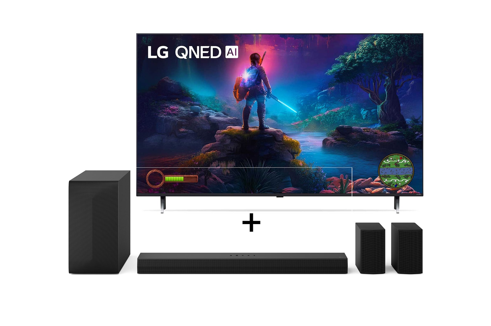 TV and Soundbar Bundle Front View