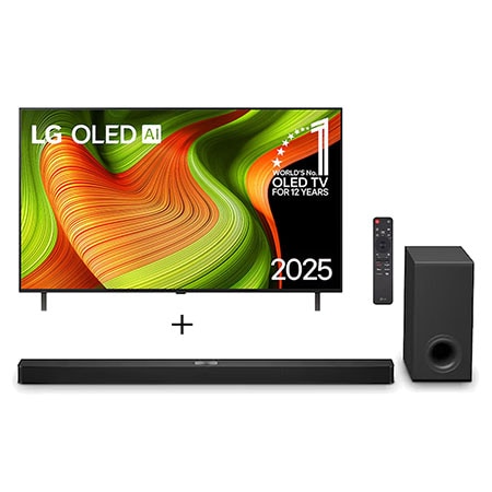 Combo Smart TV LG OLED AI B5 4K de 77 polegadas 2025 + Soundbar LG S90TY 5.1.3 Canais, 570W RMS, Dolby Atmos  - OLED77B5.S90