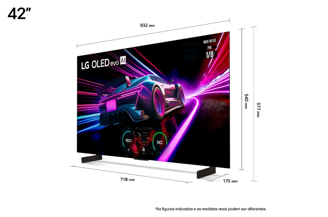 LG Smart TV LG OLED evo AI Gaming TV 4K 42 polegadas OLED42C4, OLED42C4PSA