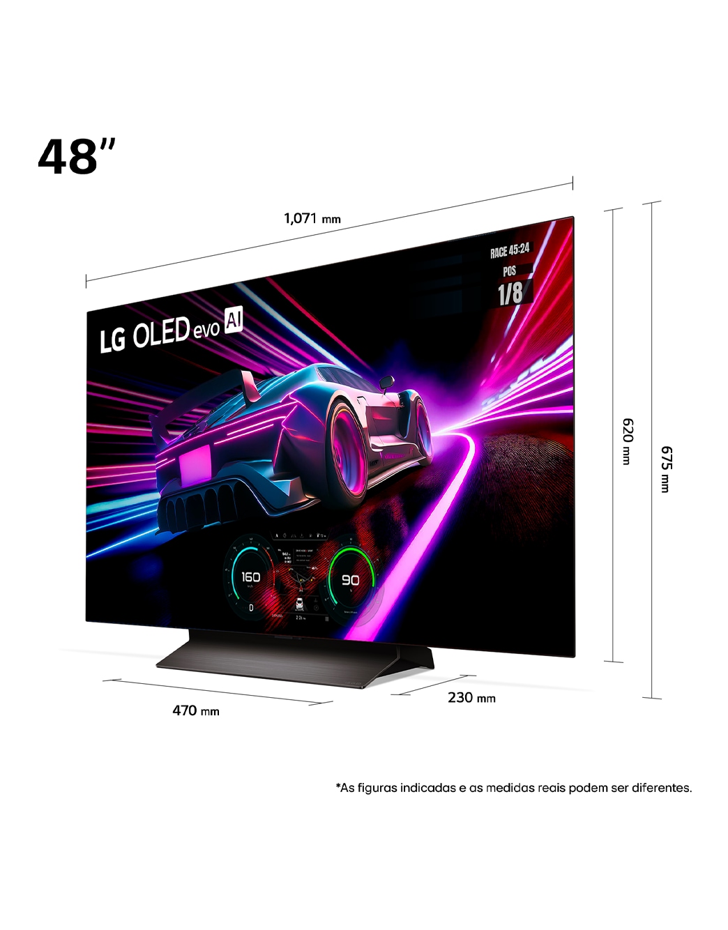 Smart TV LG OLED evo AI C4 4K de 48 polegadas 2024 - OLED48C4PSA | LG BR