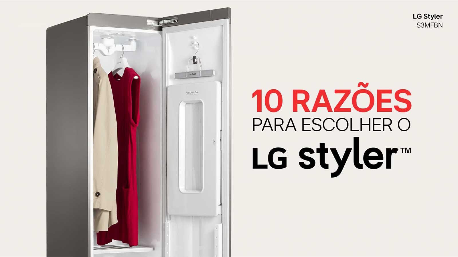 LG Styler™ com Vapor TrueSteam™ 3 Cabides - S3MFBN | LG Brasil