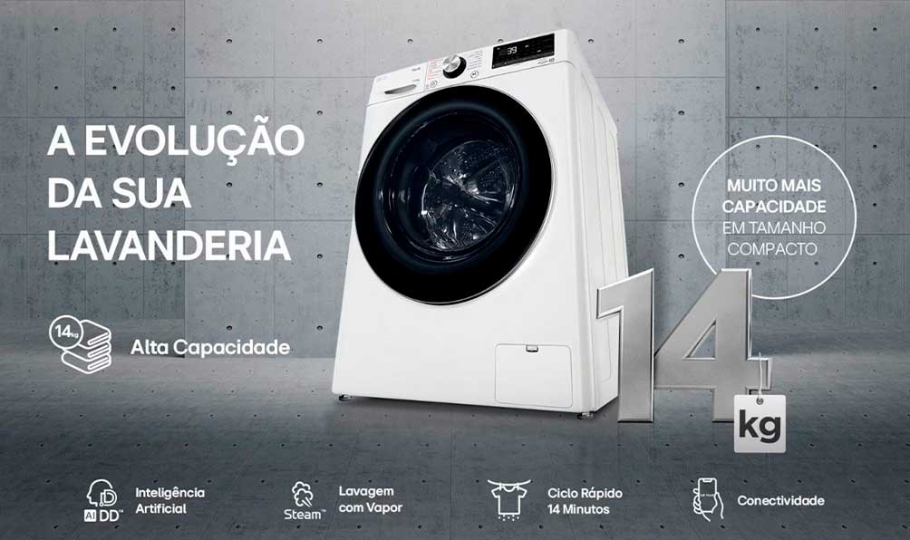 Inteligência artificial nas máquinas de lavar LG