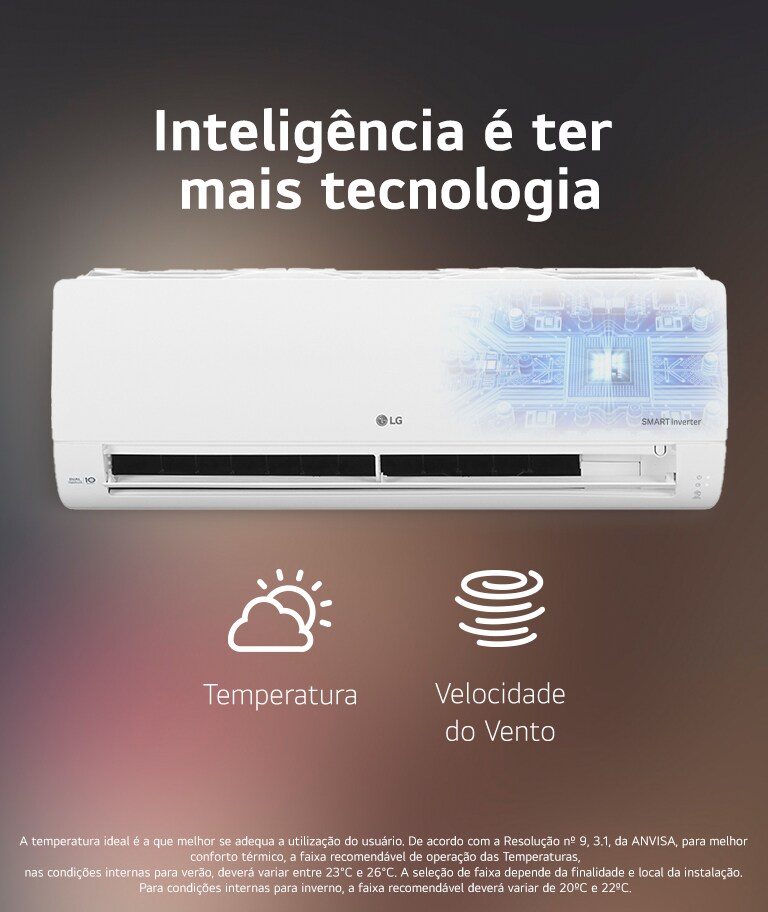 Foto ilustrativa do ar-condicionado LG Dual Inverter com inteligência artificial em seu interior
