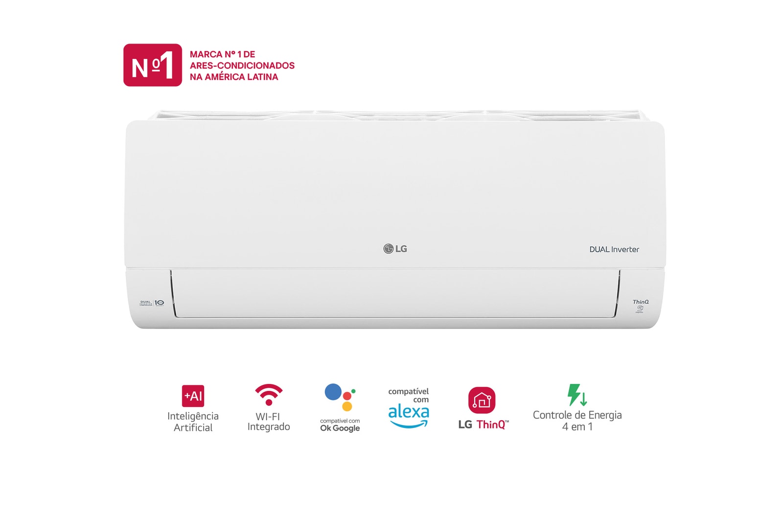 LG Ar-condicionado LG AI Dual Inverter Voice Frio 12.000 BTU Branco 220V, S3-Q12JA31K