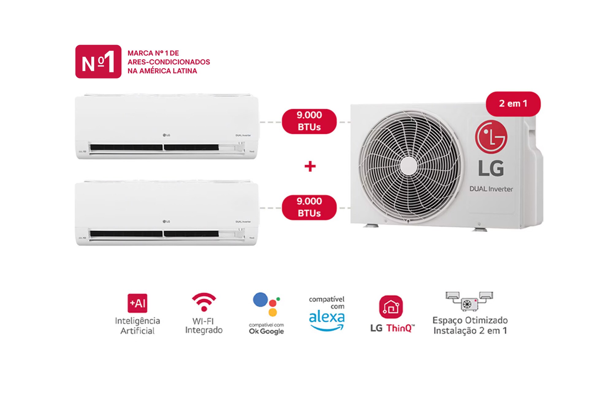 Ar-Condicionado LG Dual Inverter Voice + AI Bi-Split | LG Brasil