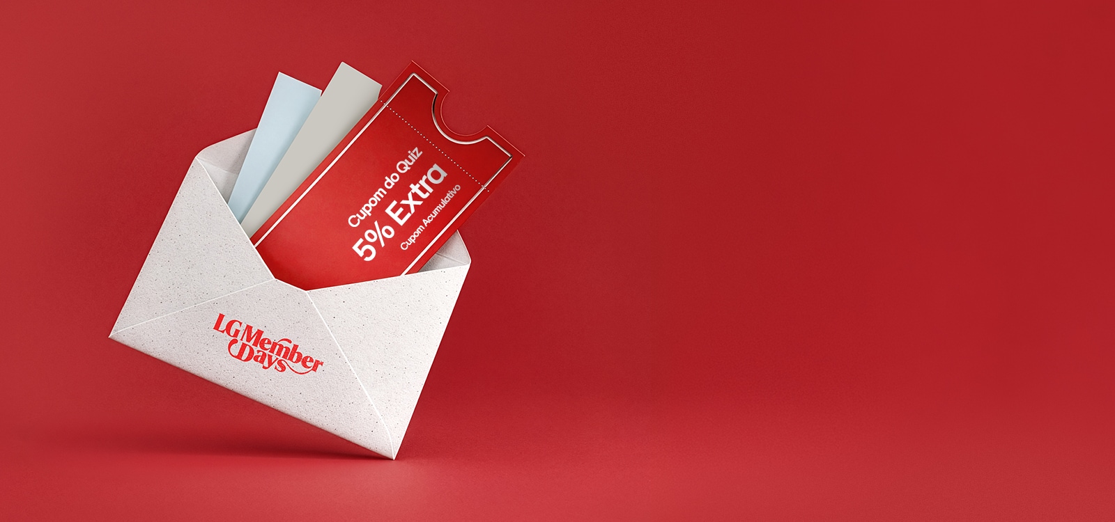 Tela inicial do quiz LG Member Days com cupom extra de 5%.