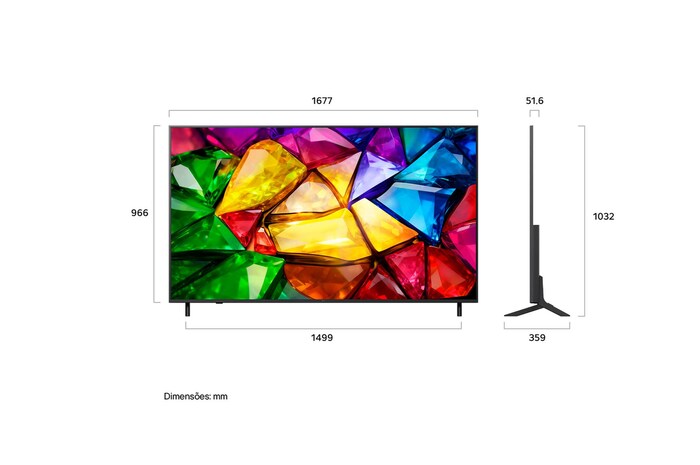 LG Smart TV LG Mini RGB evo AI 4K MRGB85 75 polegadas 2026, 75MRGB85BSC