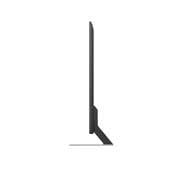 A LG Mini RGB evo AI MRGB85, mostrada nas vistas frontal e lateral, destaca-se por sua tela de 75 polegadas com 1677 mm de largura, 966 mm de altura (com o suporte), 1032 mm de altura, 51,6 mm de profundidade e uma base com dimensões de 1499 por 359 mm.