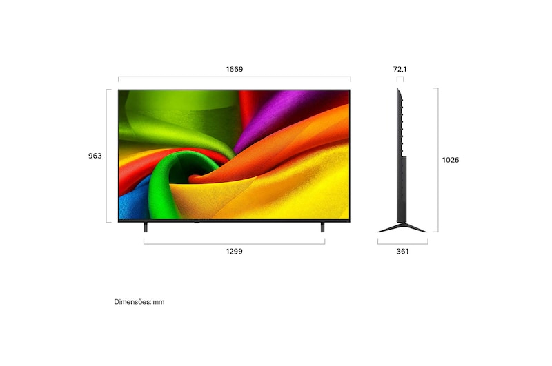 LG Smart TV LG NANO UHD AI 4K NU850 75 polegadas 2026, 75NU855BPSA