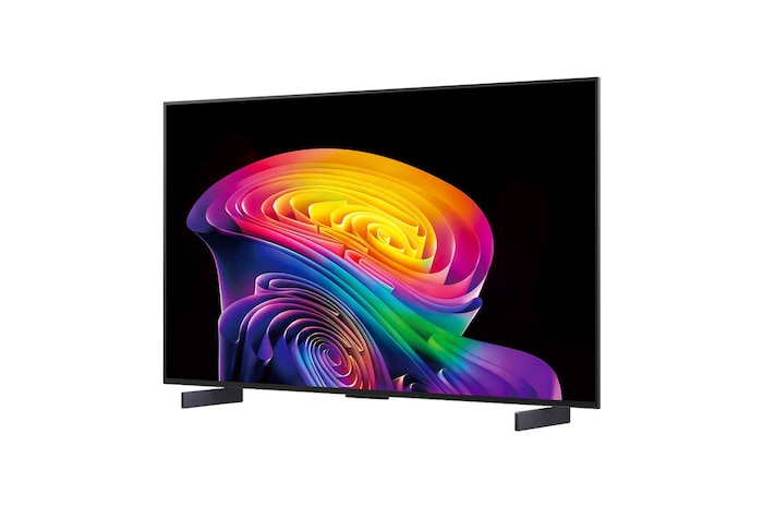 A LG OLED evo AI C6 apresenta o AI Hub para personalização, com um ícone de IA acima do controle remoto, cercado por rótulos para Multi AI Search, AI Concierge, AI Voice ID com My Page, AI Chatbot, AI Picture Wizard e AI Sound Wizard.