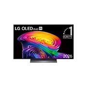 Vista frontal de Smart TV LG OLED evo AI 4K C6 48 polegadas 2026 OLED48C6PSA