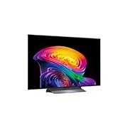 A LG OLED evo AI C6 com Amplificador de Brilho Pro exibe uma cena escura onde a silhueta de um veado brilhantemente iluminada se destaca em meio a partículas brilhantes, oferecendo 3,2 vezes mais brilho com detalhes mais nítidos.