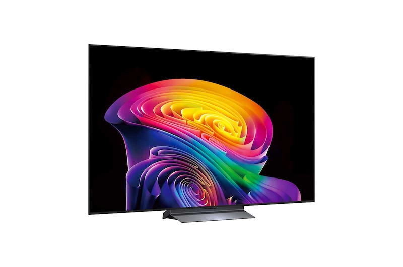 A LG OLED evo AI C6 com Amplificador de Brilho Pro exibe uma cena escura onde a silhueta de um veado brilhantemente iluminada se destaca em meio a partículas brilhantes, oferecendo 3,2 vezes mais brilho com detalhes mais nítidos.