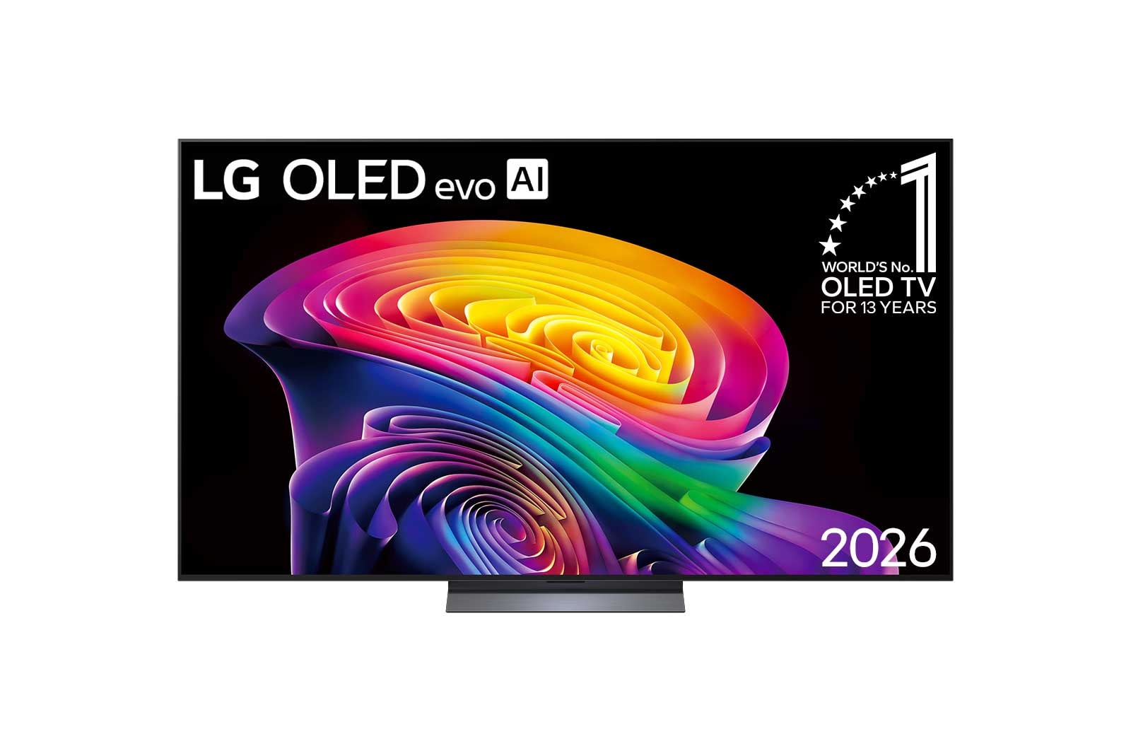 Vista frontal de Smart TV LG OLED evo AI 4K C6 77 polegadas 2026 OLED77C6PSA