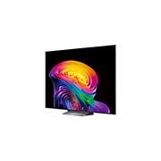 A LG OLED evo AI C6 exibe uma cena de planetas e estrelas em tela dividida, comparando uma tela fosca antirreflexo com sua tela Preto Perfeito & Cores Perfeitas para uma qualidade de imagem mais nítida em qualquer iluminação, com certificação UL e certificações Intertek para volume e fidelidade de cores.