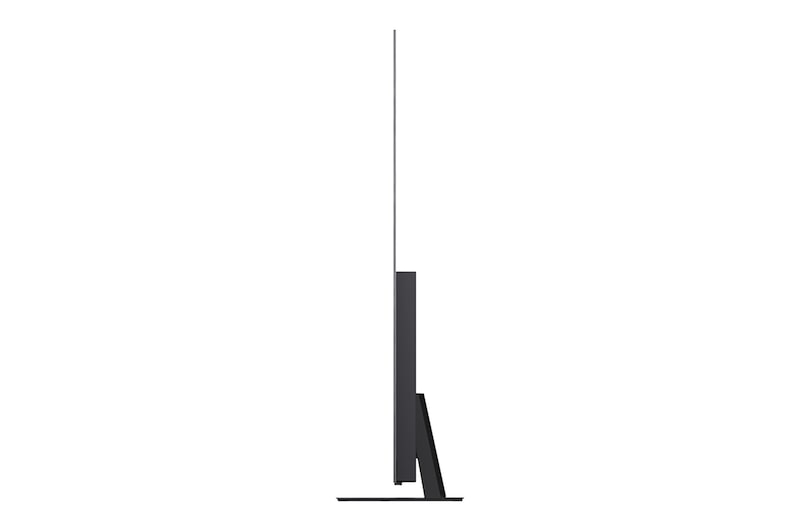 A LG OLED evo AI C6, mostrada em vistas frontal e lateral, destaca-se por sua tela de 55 polegadas com 1222 mm de largura, 703 mm de altura total e uma espessura ultrafina de 45,1 mm sem o suporte.