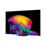 A LG OLED evo AI C6 apresenta o AI Hub para personalização, com um ícone de IA acima do controle remoto, cercado por rótulos para Multi AI Search, AI Concierge, AI Voice ID com My Page, AI Chatbot, AI Picture Wizard e AI Sound Wizard.