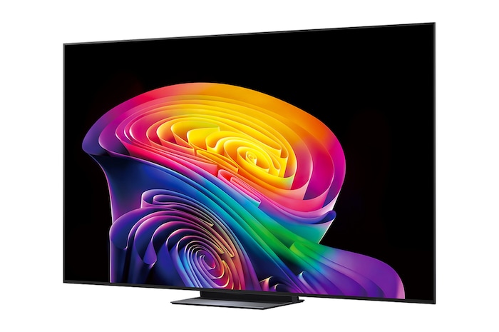 A LG OLED evo AI C6 apresenta o AI Hub para personalização, com um ícone de IA acima do controle remoto, cercado por rótulos para Multi AI Search, AI Concierge, AI Voice ID com My Page, AI Chatbot, AI Picture Wizard e AI Sound Wizard.