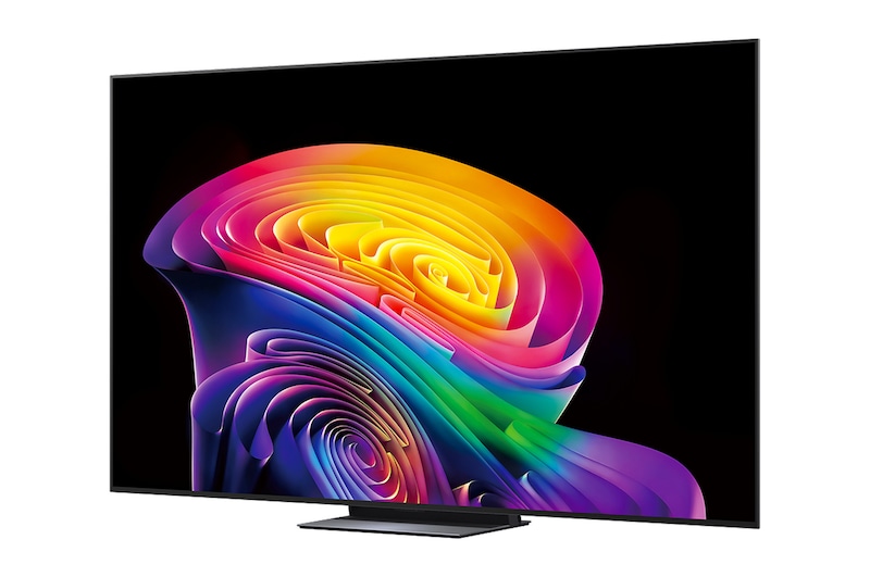 A LG OLED evo AI C6 apresenta o AI Hub para personalização, com um ícone de IA acima do controle remoto, cercado por rótulos para Multi AI Search, AI Concierge, AI Voice ID com My Page, AI Chatbot, AI Picture Wizard e AI Sound Wizard.