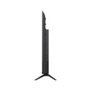 Uma LG QNED AI QNED70 Mini LED, mostrada nas vistas frontal e lateral, destacando a tela de 50 polegadas com 1.112 mm de largura e 649 mm de altura, 711 mm de altura com suporte, 70,8 mm de profundidade e suporte com dimensões de 902 por 230 mm.