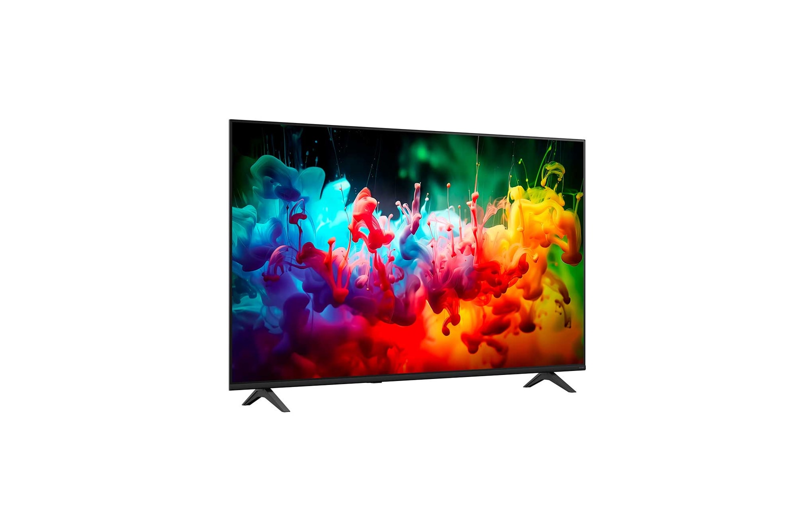 Uma LG QNED AI QNED70 Mini LED destaca como seus Mini LEDs revelam texturas de rochas mais nítidas e detalhes do oceano mais claros do que os LEDs convencionais em uma cena dividida de um penhasco na costa, produzindo pretos mais profundos e contraste mais refinado para maior clareza e profundidade.