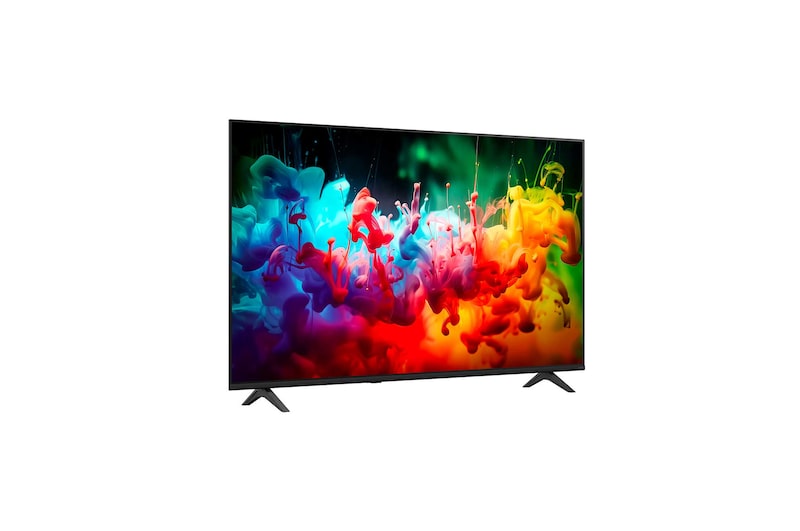Uma LG QNED AI QNED70 Mini LED destaca como seus Mini LEDs revelam texturas de rochas mais nítidas e detalhes do oceano mais claros do que os LEDs convencionais em uma cena dividida de um penhasco na costa, produzindo pretos mais profundos e contraste mais refinado para maior clareza e profundidade.