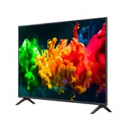 A LG QNED evo AI QNED80 Mini LED destaca a tecnologia Mini LED e revela texturas de rocha mais nítidas e detalhes oceânicos mais claros do que o LED convencional em uma cena de penhasco costeiro dividido, oferecendo pretos mais profundos e contraste mais refinado para maior clareza e profundidade.