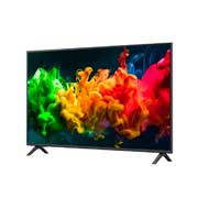 O Processador AI Alpha 7 Ger9 da LG QNED evo AI QNED80 Mini LED brilha no centro de uma placa de circuito amarela, destacando o processamento de IA mais inteligente e poderoso que aprimora a nitidez da imagem 4K com contraste e profundidade aprimorados.